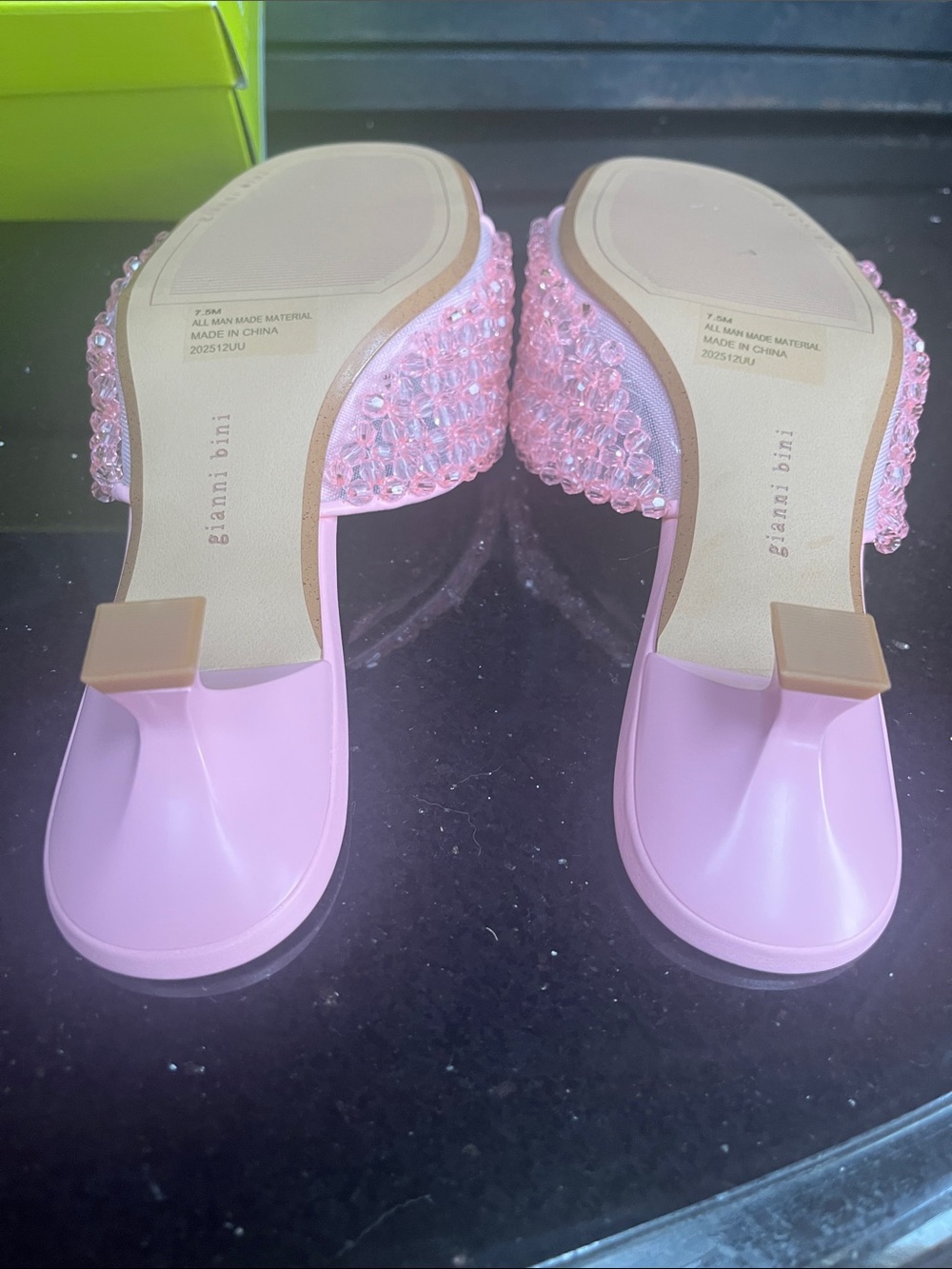 Gianni Bini Pink Pastel Beaded Slide Sandals - Picture 6 of 11